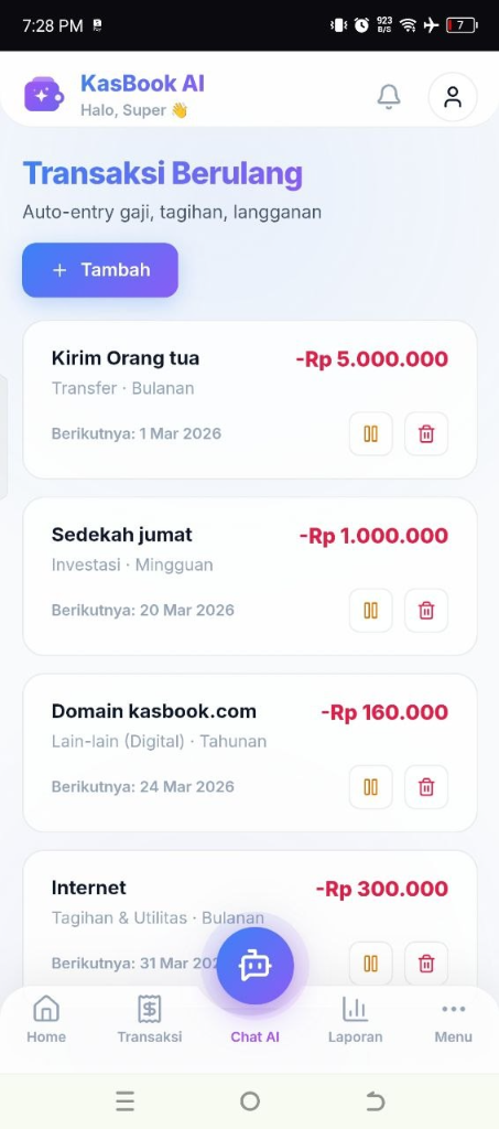 Transaksi Berulang